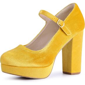 Perphy Platform Chunky Heels Mary Janes Pumps for Women