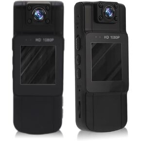 Bewinner Mini Body Camera, 1080P Portable Video Recorder with 1.54in Screen, 180 Degree Rotation Lens Wearable Security Cam with Night Vision for Home Outdoor