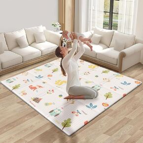 Baby Play Mat 47 x 47 Inch Baby Playpen Mat, Foldable Baby Foam Mat, Reversible Baby Floor Mat for Infants & Toddlers, Portable Waterproof Activity PlayMats for Playpen.