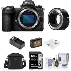 Nikon Z 7II Mirrorless Camera, Bundle with FTZ II Mount Adapter, 128GB SD Memory Card, Shoulder Bag, Extra Battery, Charger, Screen Protector, Cleaning Kit