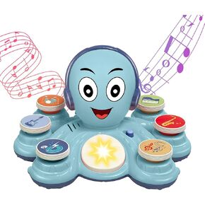 Contixo Baby Musical Toys - KD3 Learning Toys for Toddlers, Octopus Toys for Kids, Preschooler Musical Educational Instruments Toy for Baby, Toy Drum for Toddlers, Blue