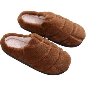 Womens Mens Solid Color Slippers Memory Foam Plush Concha Slippers Lining Warm Soft Cozy Home Slipper Outdoor Indoor House Shoes