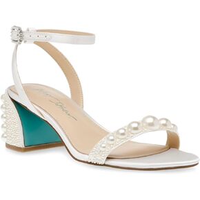 Betsey Women's Tina Heeled Sandal, Ivory, 7.5