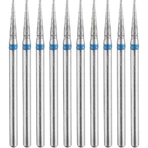 HARFINGTON 10pcs 325-400 Grits Diamond Grinding Bit 2.5mm Tapered Head 2.35mm Shank 14mm Length Stone Sanding Drill Bits Rotary Tool for Ceramic Glass Nails Grinding Polishing