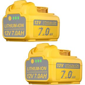 2Pack 7.0Ah Replacement for Dewalt 12V Lithium-ion Battery Compatible with DCB120 DCB121 DCB123 DCB127 DCB122 DCB124 12 Volt Max Cordless Power Tools