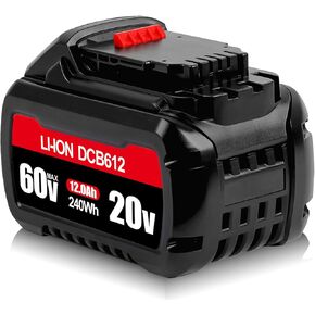 20V/60V 12.0Ah Replacement Battery for DeWalt 60V Battery, Compatible with DeWalt Flexvolt Battery DCB606 DCB609 DCB206 DCB204 DCB180 DCB200 Fit for DeWalt 20V/60V/120V Cordless Tools