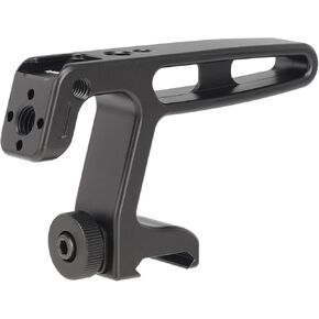 FocusFoto NATO Handle Grip for Lightweight DSLR Mirrorless Camera Cage Rig, Mini Top/Side Handle Grip with Cold Shoe Mount & 1/4"-20 & 3/8"-16 Screws, 3/8"-16 Locating Holes for Arri Type