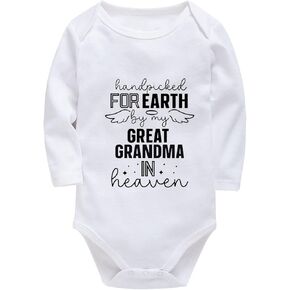Handpicked for Earth By My Great Grandma in Heaven Baby Bodysuit Long Sleeve Baby Romper