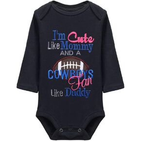 I'm Cute Like Mommy And A Cowboys Fan Like Daddy Unisex Baby Romper Jumpsuit