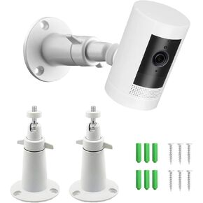 2 Pack Adjustable Wall Mount Compatible with Ring Stick Up Cam Wired/Battery and Ring Indoor Cam/Wyze Cam/Eufy Cam/Arlo Cameras,Mounting Bracket Fits All Cameras with Standard 1/4 Threaded Holes