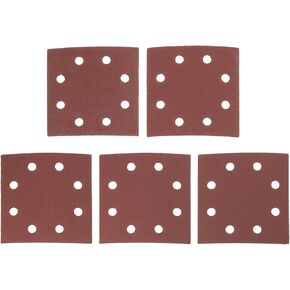SING F LTD 50pcs 8 Holes Pre Punched Sanding Sheets 115 x 115 mm 40 60 80 100 120 Grit for Wooden Tile and Concrete Floors Compatible with DeWalt DT3022 Red