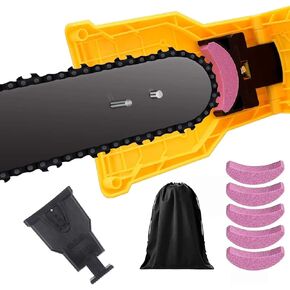 Shuoguoleilei Chainsaw Sharpener ، Chainsaw Sharpening Kit Chain Saw Shapener Sharpener Fast Sharing Sharing Attold Admes Bar Fit for 14 16 18 20 Int With 5 Whetston (Black)