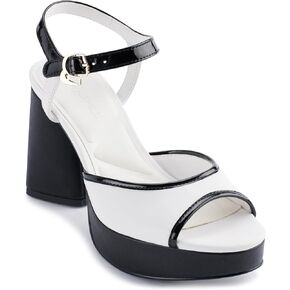 KARL LAGERFELD Women's Cushioned Insole Evening Hallet-Platform Ankle Sandal Slide