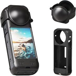 Camera Cage for Insta360 X4 Accessories, with Silicone Lens Cap, Covering the body and lens, Convenient for Replace Batteries
