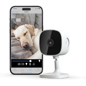 Swann EVO 2K Indoor Wi-Fi Security Camera: 2K HD Video, Compact Plug-in, Sound/Motion/pet/Person Detection, Live View, Night Vision, 2-Way Talk & Siren, Baby Monitor, Local/Cloud Storage, Easy Setup