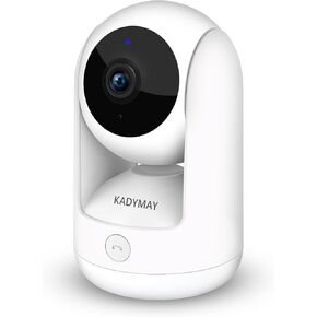 Indoor Camera w/ 1-Key-Call, Pet Camera/Dog Camera w/Motion Tracking, 2K HD Baby Monitor w/Pan/Tilt Rotating, Live Video&Playback with Phone App, WiFi Wireless Cameras for Home Security-White