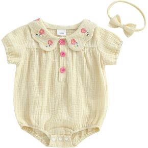 Newborn Baby Girl Summer Clothes Short Sleeve Bubble Romper Jumpsuit Top Infant Clothing Cute Baby Girl Outfits