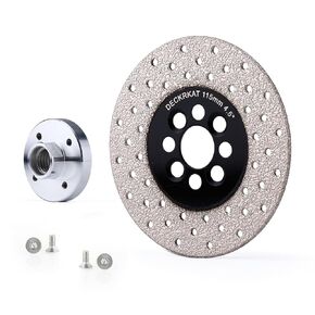 4-1/2inch Diamond Grinding Wheel Disc, Dry Cutting Diamond Blade for Angle Grinder with Dual Diamond Coverage and 5/8-11 Arbor Adaptor, Precision Cuts Grinding Polishing Granite Marble Ceramic Tile
