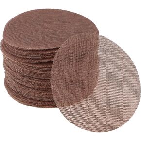 50 Pcs 5 Inch Abranet Sanding Mesh Anti-Clog Hook Loop Dust Free Net Sandpaper 320 Grit Brown Aluminum Oxide