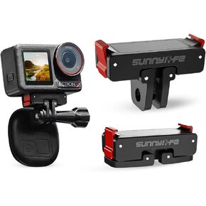 Multifunctional Adapter Mount for OSMO Action 5 Pro/4/3/2 Foldable Quick-Release Magnetic Adapter Mount Compatible with OSMO Action Camera Accessory