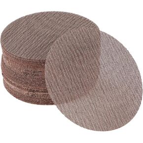 50 Pcs 6 Inch Abranet Sanding Mesh Anti-Clog Hook Loop Dust Free Net Sandpaper 120 Grit Brown Aluminum Oxide