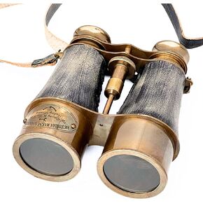Handmade Antique Victorian Marine Brass Leather Cover Belt Binocular Sailor Instrument for Adults Marine Binoculars for Bird Watching Hunting Viewing