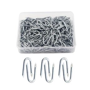 Fence Staples 300pcs, 2.4cm×2.3mm U Shaped Nails, Fence Nails, Barbed Wire Nails for Woven Fencing