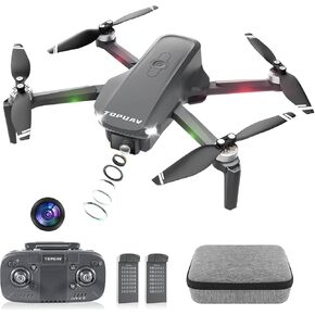 GPS Drone with Camera for Adult and Begineer, 90° Adjustable Camera RC Quadcopter with Auto Return, One-Key Take Off and Landing, Headless Mode, Mini Drone with 2 Rechargeable Battery