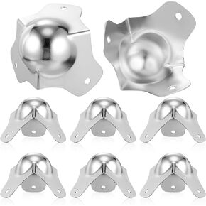 Wakauto 8 Pieces Ball Corner Edge Protector,Right Angle Box Metal Furniture Corner Edge Safety Bumpers Guard Hardware Protectors for Flight Road Case Box