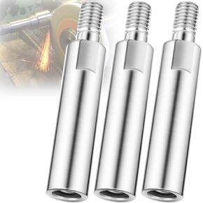 3pcs M10 Angle Grinder Extension Rod, Angle Grinder Adapter Lever, Grinding Sanding Extension Shaft, Connecting Rotary Rod for Polisher- Silver