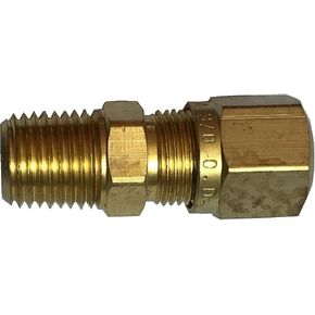 Generic Brass 3/8"OD Tube x 3/8" Male NPT Comperssion Fitting,DOT Air Brake Male Connector (Pack of 5 sets)