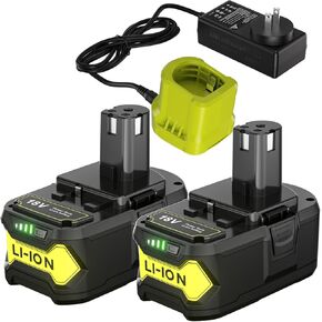 2Pack Upgraded 7000mAh P108 Battery Replacement for Ryobi 18V Battery and Charger Combo Compatible with Ryobi Battery 18V P102 P103 P104 P105 P107 P109 P190 P191 P122 Ryobi Cordless Tools