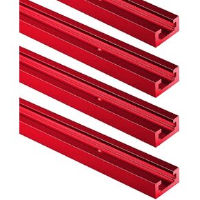 4pcs t-track for Woodworking 48 "Red Double Cut Prerided ، 48 بوصة ألومنيوم T يمارس R-Dark Red in Kuwait