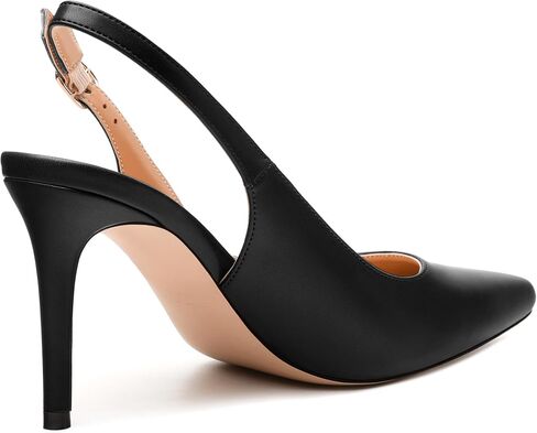 Womens Fashion Pumps with Slingback Buckle, Pointed Toe High Heels, Solid Matte Shoes for Women 3.3 inch in Saudi Arabia