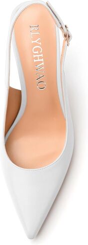 Womens Fashion Pumps with Slingback Buckle, Pointed Toe High Heels, Solid Matte Shoes for Women 3.3 inch in Saudi Arabia