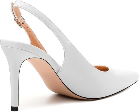Womens Fashion Pumps with Slingback Buckle, Pointed Toe High Heels, Solid Matte Shoes for Women 3.3 inch in Saudi Arabia