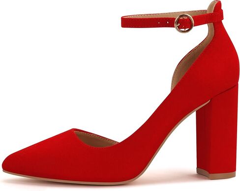 PARTY Women's Closed Toe Pumps 3-Inch Chunky Heels Ankle Strap | Wedding Party Prom Dress Shoes in Saudi Arabia