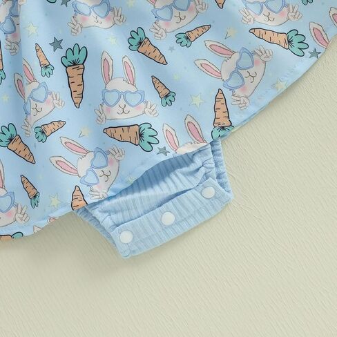 MoZiKQin Baby Girl Outfit Newborn Romper Dress Ribbed Ruffle Bowknot Skirt Hem Jumpsuit Cute Summer Clothes+Headband in Kuwait