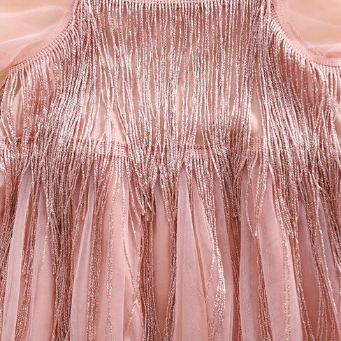 Kuriozud Newborn Baby Girl Summer Clothes Sequin Fringe Romper Dress Puff Short Sleeve Tulle Romper Cute Sparkling Clothes in Kuwait