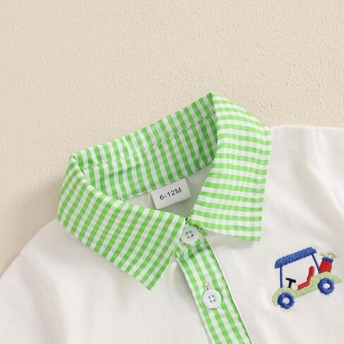 Amiblvowa Toddler Baby Boy Golf Outfit Golf Cart Hole Shirt Shorts Set Summer Vocation Clothes 0 2 6 9 12 18 Months 2T 3T 4T in Kuwait