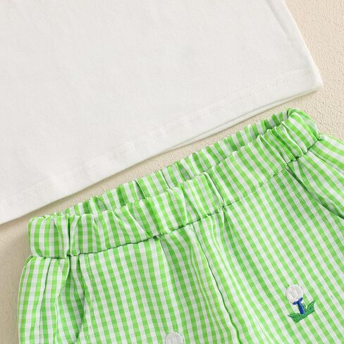 Amiblvowa Toddler Baby Boy Golf Outfit Golf Cart Hole Shirt Shorts Set Summer Vocation Clothes 0 2 6 9 12 18 Months 2T 3T 4T in Kuwait