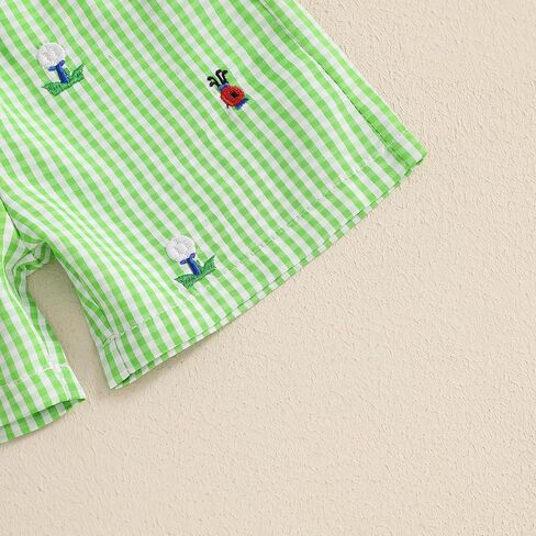 Amiblvowa Toddler Baby Boy Golf Outfit Golf Cart Hole Shirt Shorts Set Summer Vocation Clothes 0 2 6 9 12 18 Months 2T 3T 4T in Kuwait