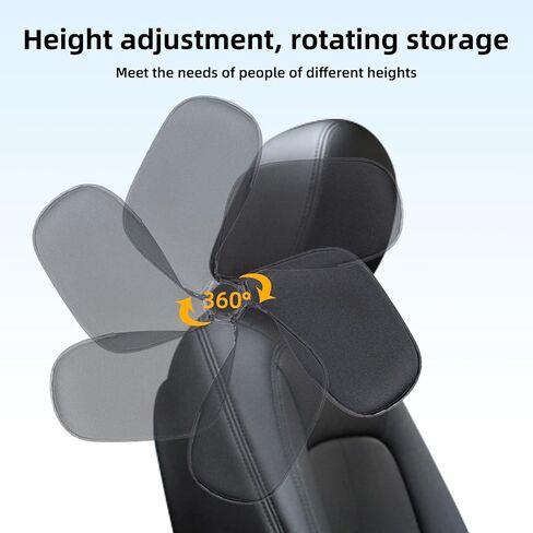 Car Headrest Pillow, 360°Adjustable Travel Sleeping Car Headrest, U-Shaped Car Seat Head Neck Support, Road Pal Headrest for Long Trip, Suitable for Kids and Adults, Black, TaiFang-CLTZ-1 in Saudi Arabia