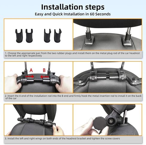 Car Headrest Pillow, 360°Adjustable Travel Sleeping Car Headrest, U-Shaped Car Seat Head Neck Support, Road Pal Headrest for Long Trip, Suitable for Kids and Adults, Black, TaiFang-CLTZ-1 in Saudi Arabia