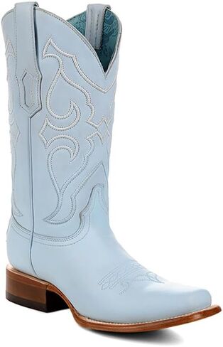 Corral Ladie's Baby Blue Plue Sq. إصبع القدم ، الجلد النعل ، جلد البقر ، الحذاء الغربي ، Z5259 in Kuwait