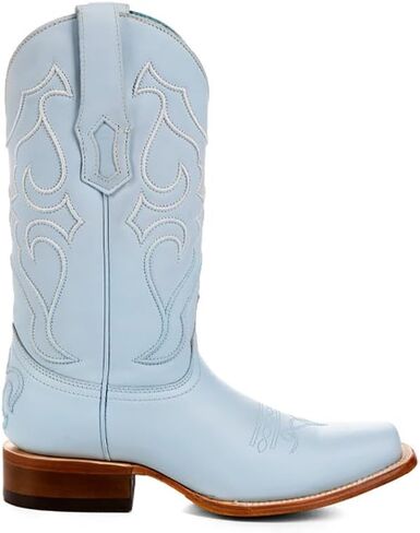 Corral Ladie's Baby Blue Plue Sq. إصبع القدم ، الجلد النعل ، جلد البقر ، الحذاء الغربي ، Z5259 in Kuwait