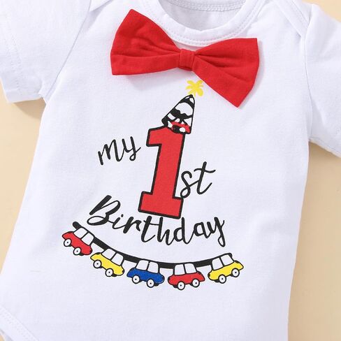 Baby Boy Funny 1st Birthday Halloween Outfit Bow Tie Bodysuit Adjustable Y Suspenders Pants Clothes set in Saudi Arabia