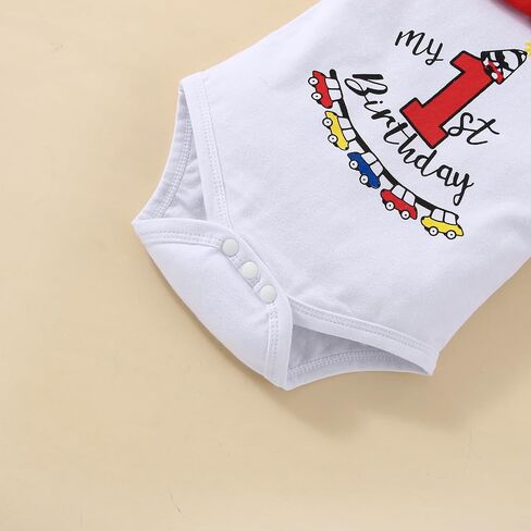Baby Boy Funny 1st Birthday Halloween Outfit Bow Tie Bodysuit Adjustable Y Suspenders Pants Clothes set in Saudi Arabia