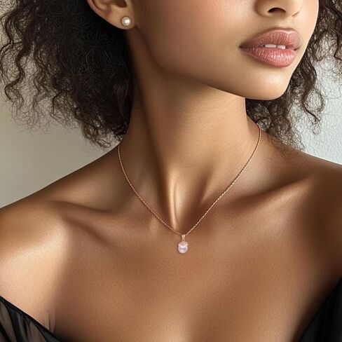 Women Gifts Real Freshwater Pearl Pendant Moissanite Necklace 925 Sterling Silver Fine Jewelry for Wife Mom Girlfriend, Anniversary Valentine's Day Mothers Day in Kuwait