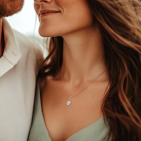 Women Gifts Real Freshwater Pearl Pendant Moissanite Necklace 925 Sterling Silver Fine Jewelry for Wife Mom Girlfriend, Anniversary Valentine's Day Mothers Day in Kuwait